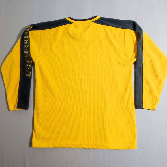 Zero Fahrenheit thick winter fleece sweater men's size L yellow with dark blue - Picture 3 of 12